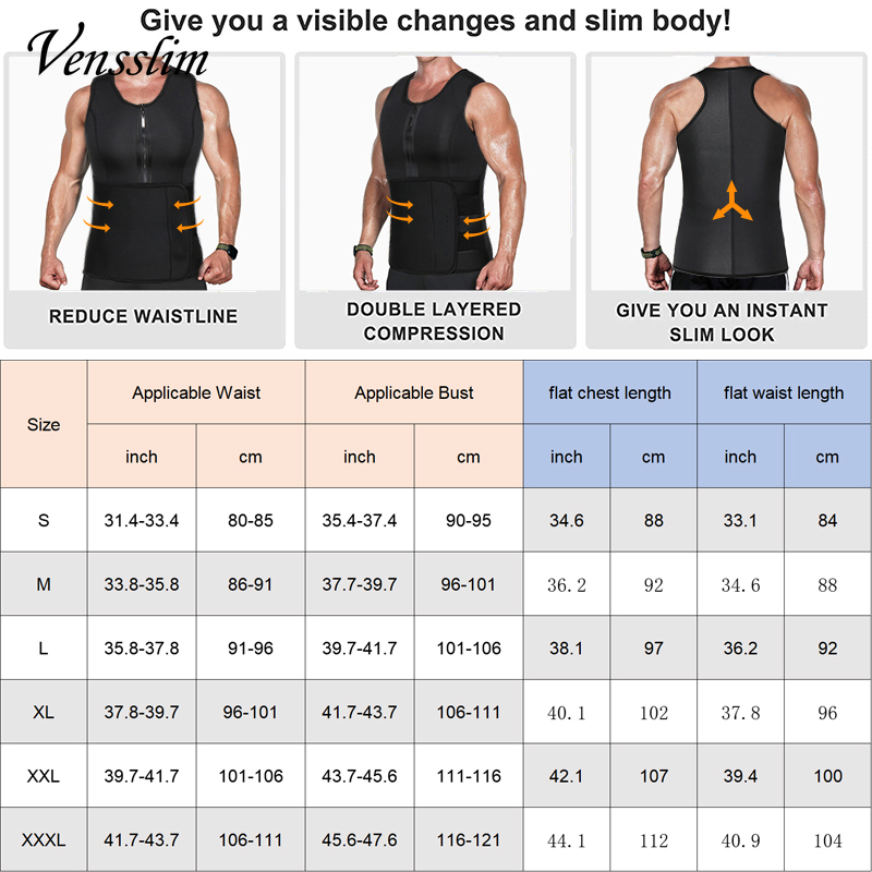 Men Neoprene Sauna Zipper Wais - Crossfit Weight Vest avis et prix
