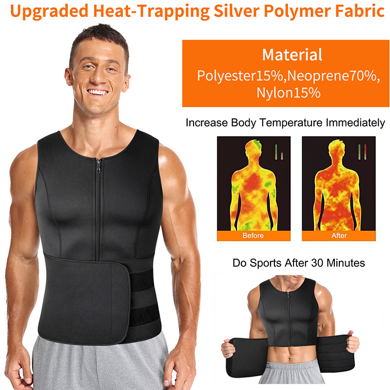 Men Neoprene Sauna Zipper Wais - Crossfit Weight Vest avis et prix